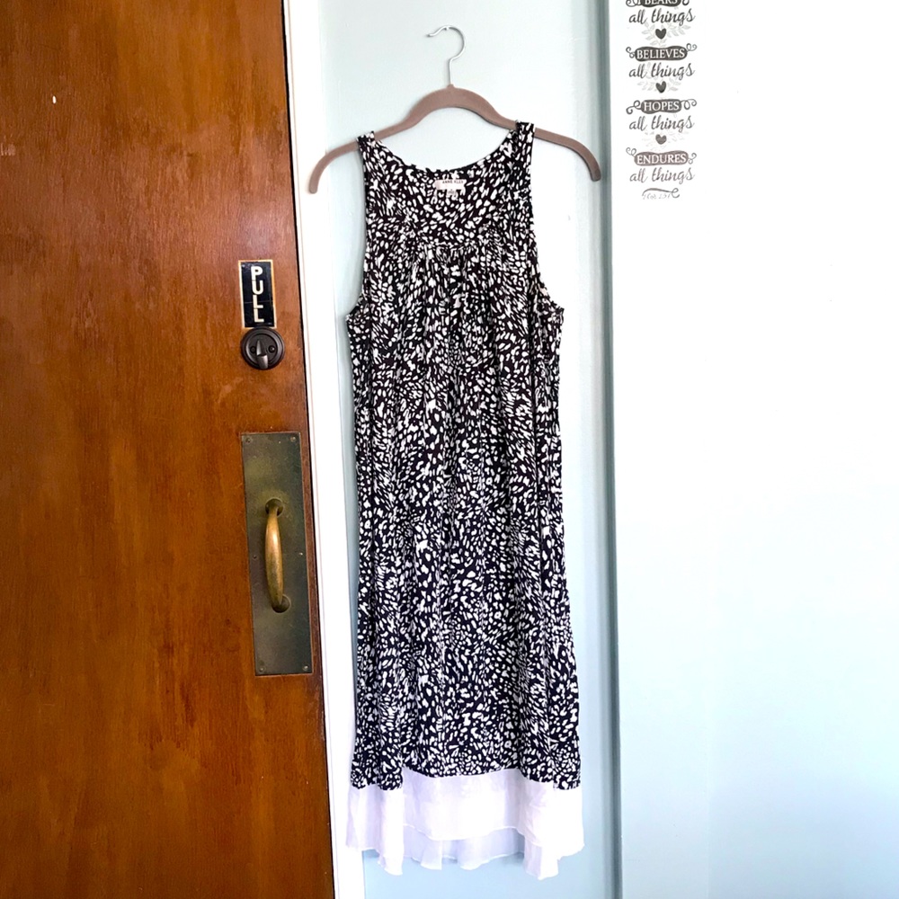 Anne Klein Black/White Leopard Print Dress